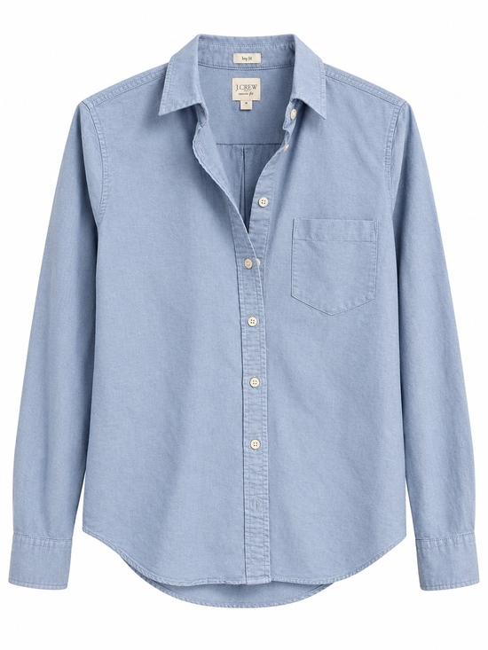 J. Crew Tops - J. Crew Women's Boyfit Button Down Shirt Light Blue 100% Cotton Work Casual